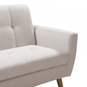 Canapea 3 locuri Decency material textil bej 203x75x86 cm - Img 4