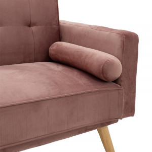 Canapea extensibila 3 locuri Success catifea culoare mar putred 190x80x84 cm - Img 6