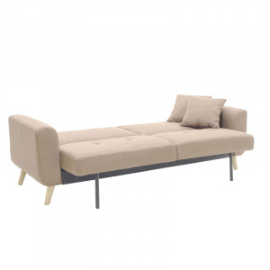 Canapea extensibila Carmelo - material textil bej 214x80x86 cm - Img 8