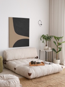 Canapea extensibilă cu 2 locuri Fold Alb 120x79x75 cm - Img 2