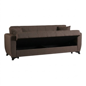 Canapea extensibila cu 3 locuri si spatiu de depozitare, Modesto, Pako, Maro 213x84x86 cm - Img 3