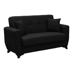 Canapea extensibila cu spatiu de depozitare Modesto, Antracit, 155x75x85 cm - Img 2