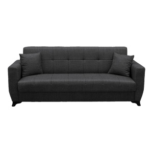 Canapea extensibila cu spatiu de depozitare Modesto, Gri, 215x75x85 cm - Img 5