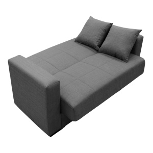 Canapea extensibila cu spatiu de depozitare Vox, Gri/Negru, 180x75x85 cm - Img 5