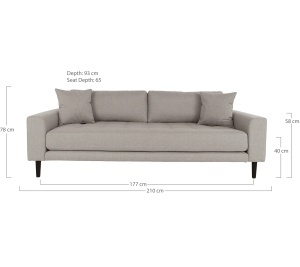 Canapea Lido, Gri, 93x210x76 cm - Img 3