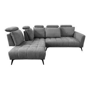 Coltar dreapta, cu perne ajustabile, Serkas, Gri, 268x213x100 cm - Img 4