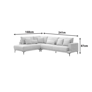 Coltar dreapta Maliva, Gri, 280x210x100 cm - Img 7