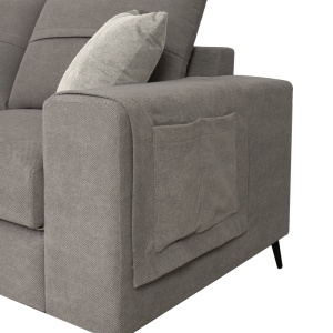 Coltar dreapta Montana tesatura gri si perne gri deschis 275x215x93 cm - Img 2