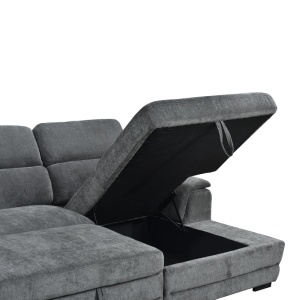 Coltar extensibil pe dreapta cu spatiu de depozitare, Dreamora, Antracit, 167x270x82 cm - Img 6