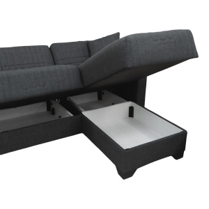 Coltar extensibil reversibil, Stashio, Antracit, 202x143x84 cm - Img 7