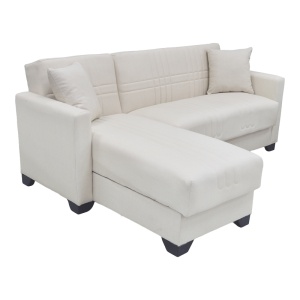 Coltar extensibil reversibil, Stashio, Crem, 202x143x84 cm - Img 6