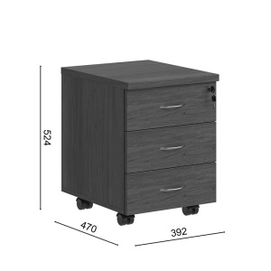 Comoda cu sertare pe roti Fesialo, Nuc, 39x47x52.5 cm - Img 6