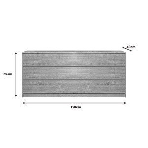 Comoda Kuanger cu sertare din MDF nuanta naturala 120x40x70 cm - Img 2