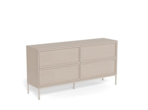 Comoda Palmdale, Gri, 80x157x40 cm - Img 3