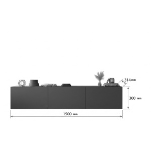 Comoda TV de perete Felita, Antracit, 150x31.4x30 cm - Img 3