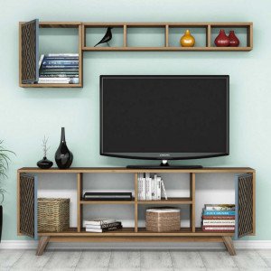 Comoda TV İnci - Walnut, Blue - Img 2