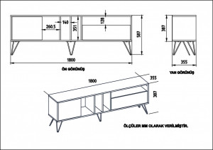 Comoda TV Mistico Walnut-Negru-Alb - Img 5