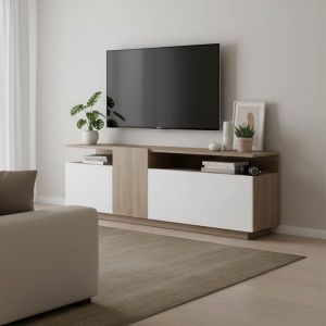 Comoda TV Vendora Alb 150x29.5x46.3 cm