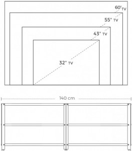 Comoda Vasagle, 140x39x52cm - Img 5