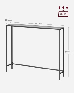 Consola Vasagle Gri 100.5x20x80 cm - Img 3