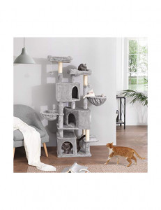 Copac pentru pisici, Feandrea, PCT98W, Gri, 55 x 40 x 164 cm - Img 2