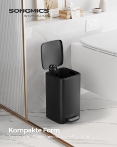 Cos de gunoi Songmics Negru 19.5x24x33.5 cm - Img 2