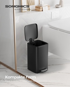 Cos de gunoi Songmics Negru 19.5x24x33.5 cm - Img 2