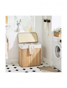 Cos de rufe, Songmics, 150L, Natural, LCB091N01, 60 x 40 x 61 cm - Img 2