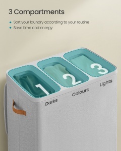 Cos de rufe Songmics Gri 64x40x75 cm - Img 3