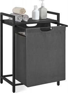 Cos de rufe, Vasagle, Negru-Gri, 50x33x76 cm - Img 7
