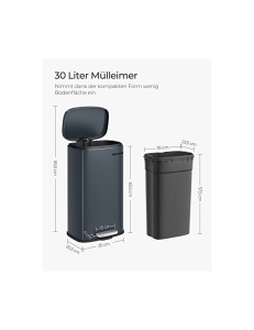 Cos pentru reciclare, 30L, Gri, LTB03GS, 35 x 25 x 63 cm - Img 6