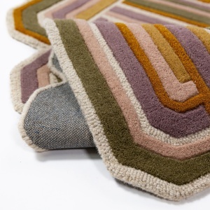 Covor Lattice Shaped Wool Lila 160x230 cm - Img 3