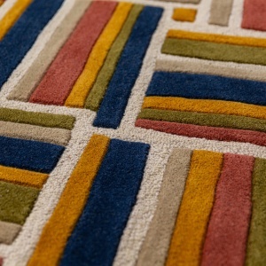 Covor Lattice Shaped Wool Teracota 200x300 cm - Img 3