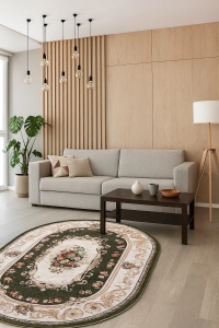 Covor Oval, Lotos, Verde, 80x150 cm, Delta 535 310