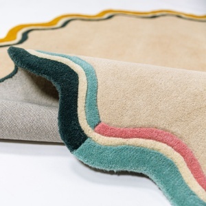 Covor rotund Leo Scallop Border Multicolor 180x180 cm - Img 4