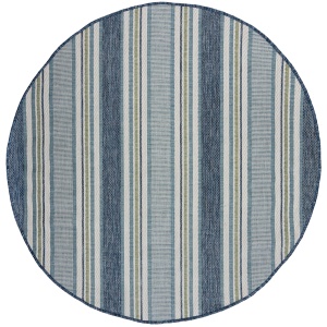 Covor rotund Roma Stripe Outdoor Albastru 160x160 cm, Flair Rugs - Img 6