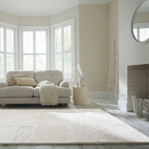Covor Sculptured Blocks Alb 140x200 cm