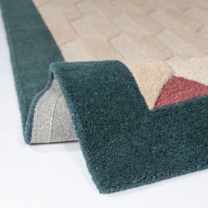 Covor traversa Apex Border Wool Turcoaz 60x230 cm - Img 2