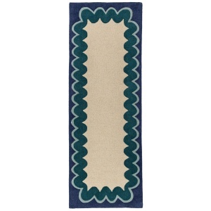 Covor traversa Wiggle Wool Turcoaz 80x230 cm - Img 5
