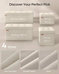 Cufar depozitare Crem Songmics 38 x 110 x 38 cm - Img 2