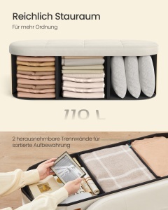 Cufar depozitare Songmics Alb 110x38x38 cm - Img 6