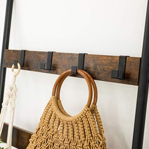 Cuier prosoape tip scara, Vasagle, Antic-Negru, 60x176 cm - Img 5