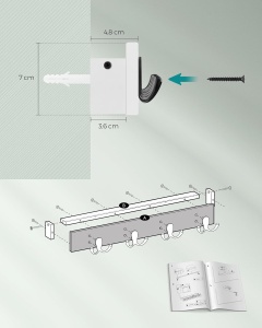 Cuier Songmics Alb 40x7.4x7 cm - Img 7