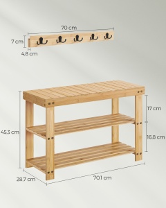 Cuier Songmics Bej 70x28.7x52.3 cm - Img 7