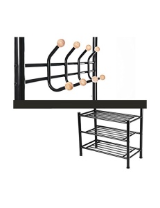Cuier, Songmics, Metal, Negru, 68 x 35 x 187 cm - Img 6