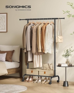 Cuier stander Negru Songmics 126x40x157 cm - Img 2