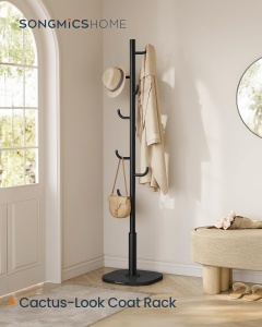 Cuier tip pom Vasagle, Negru, 40 x 40 x 175.3 cm - Img 3