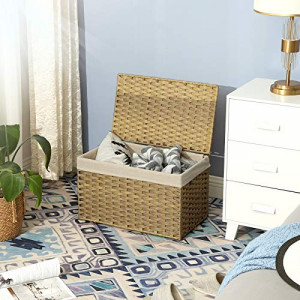 Cutie de depozitare, Songmics, Galben, 55.5x34.0x34.0 cm - Img 3