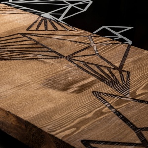Decoratiune de perete Perdon, Pako World, Lemn de pin, Natural, 30x3x60 cm - Img 3