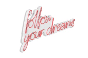 Decoratiune luminoasa LED de perete Follow Your Dreams Roz 60x32x2 cm - Img 8